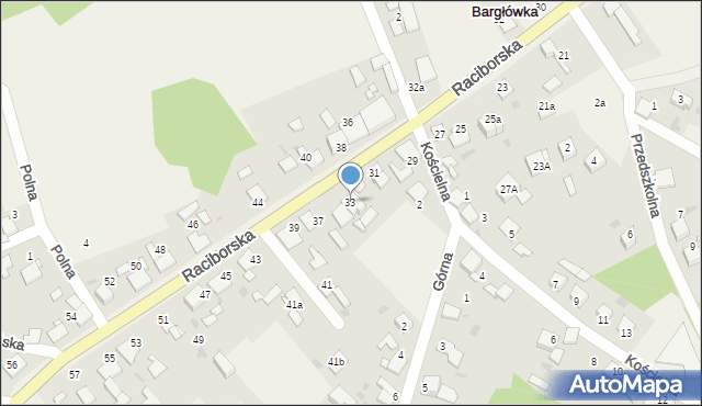 Bargłówka, Raciborska, 33, mapa Bargłówka