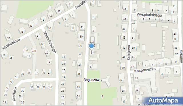 Boguszów-Gorce, Racławicka, 5, mapa Boguszów-Gorce