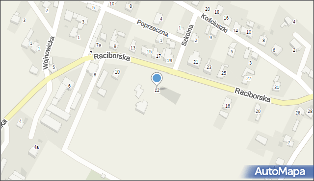 Bojanów, Raciborska, 12, mapa Bojanów