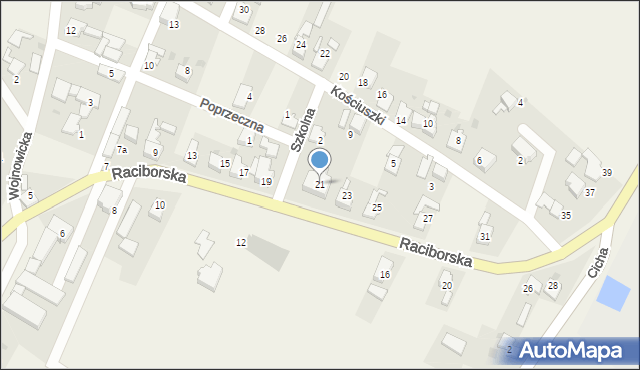 Bojanów, Raciborska, 21, mapa Bojanów