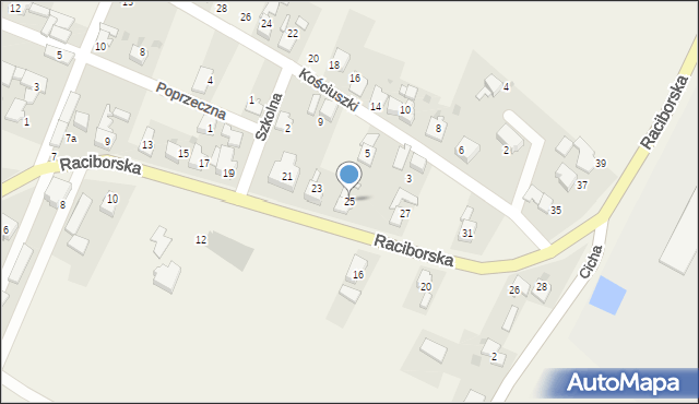 Bojanów, Raciborska, 25, mapa Bojanów