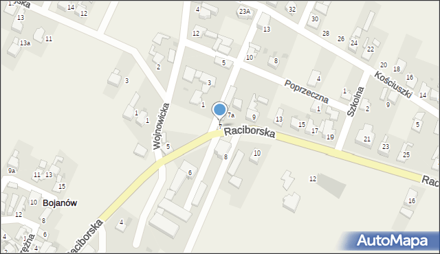 Bojanów, Raciborska, 7, mapa Bojanów