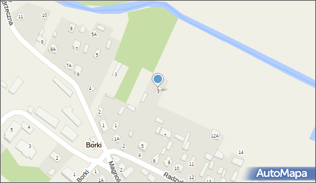 Borki, Radzyńska, 3, mapa Borki