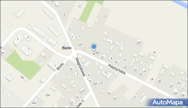 Borki, Radzyńska, 4, mapa Borki