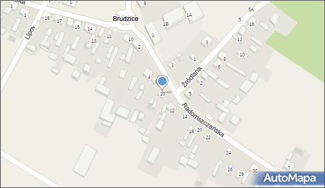 Brudzice, Radomszczańska, 10, mapa Brudzice