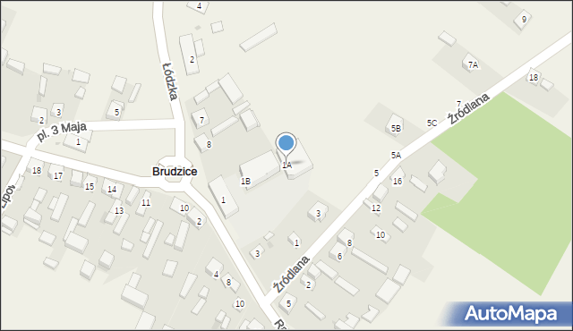 Brudzice, Radomszczańska, 1A, mapa Brudzice