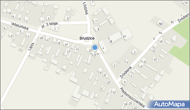 Brudzice, Radomszczańska, 2, mapa Brudzice