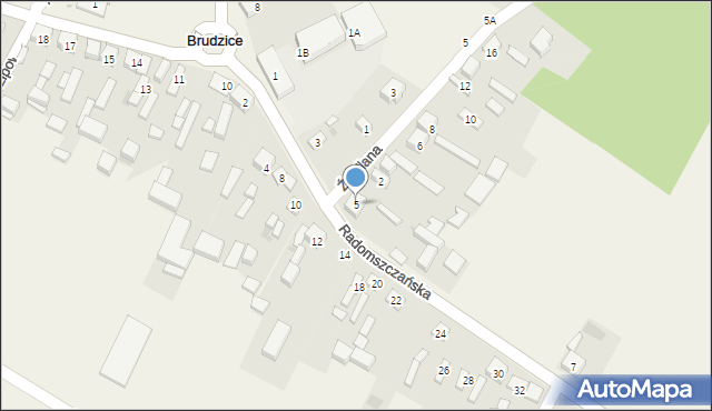 Brudzice, Radomszczańska, 5, mapa Brudzice