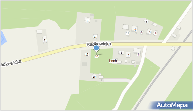 Brzeziny, Radkowicka, 10, mapa Brzeziny