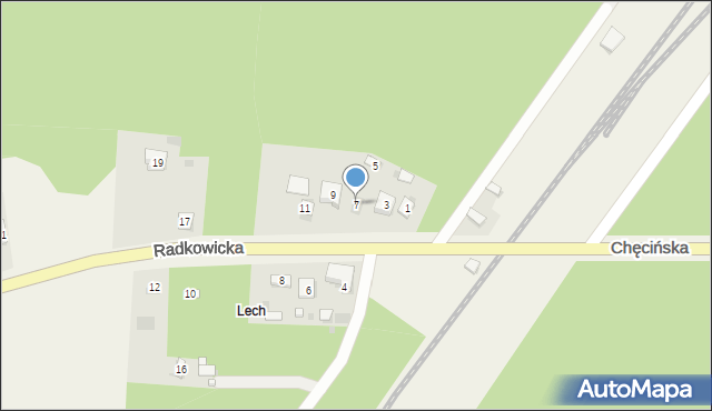 Brzeziny, Radkowicka, 7, mapa Brzeziny