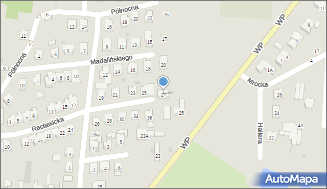 Brzeziny, Racławicka, 27, mapa Brzeziny