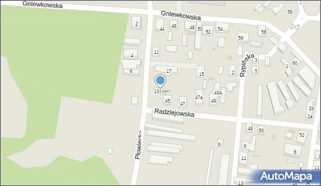 Bydgoszcz, Radziejowska, 43, mapa Bydgoszczy