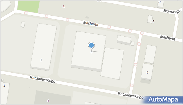 Bydgoszcz, Raczkowskiego Bogdana, 3, mapa Bydgoszczy
