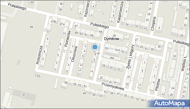 Bytom, Rajska, 3, mapa Bytomia