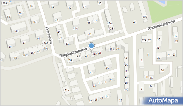 Bytom, Racjonalizatorów, 41b, mapa Bytomia