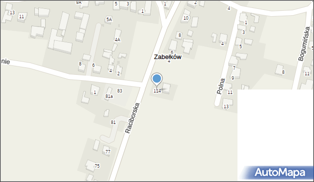 Chałupki, Raciborska, 114, mapa Chałupki