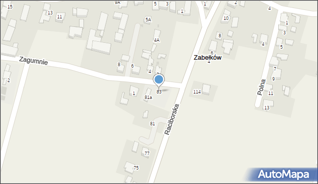 Chałupki, Raciborska, 83, mapa Chałupki
