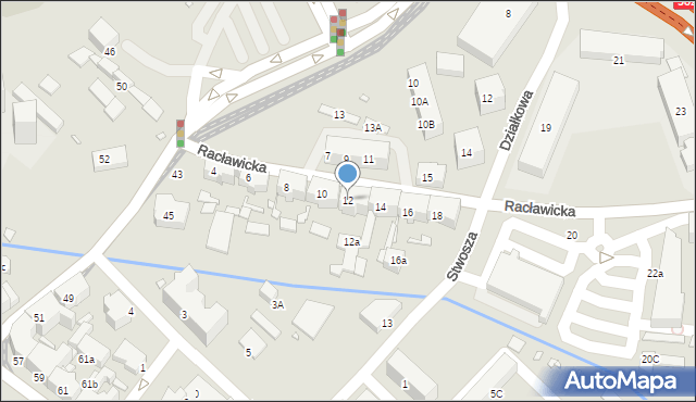 Chorzów, Racławicka, 12, mapa Chorzów