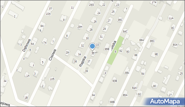 Chotomów, Rajska, 35, mapa Chotomów