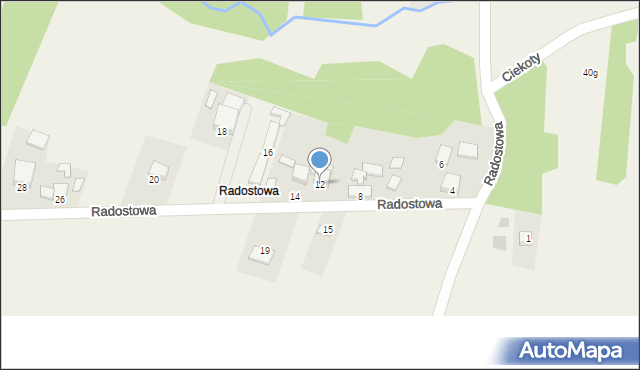 Ciekoty, Radostowa, 12, mapa Ciekoty