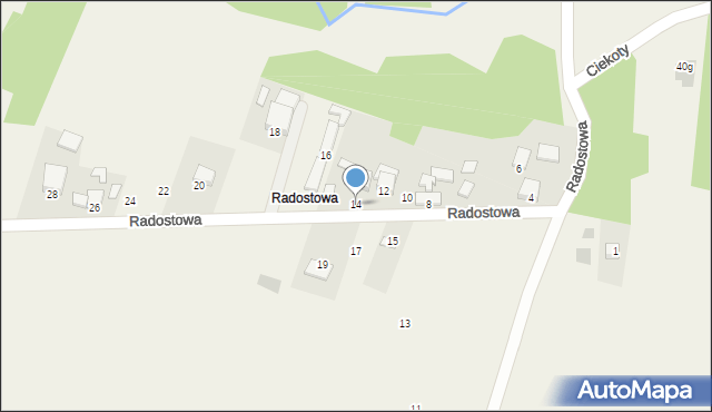 Ciekoty, Radostowa, 14, mapa Ciekoty