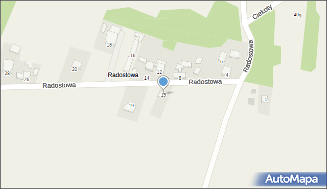 Ciekoty, Radostowa, 15, mapa Ciekoty