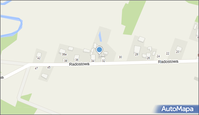 Ciekoty, Radostowa, 34a, mapa Ciekoty