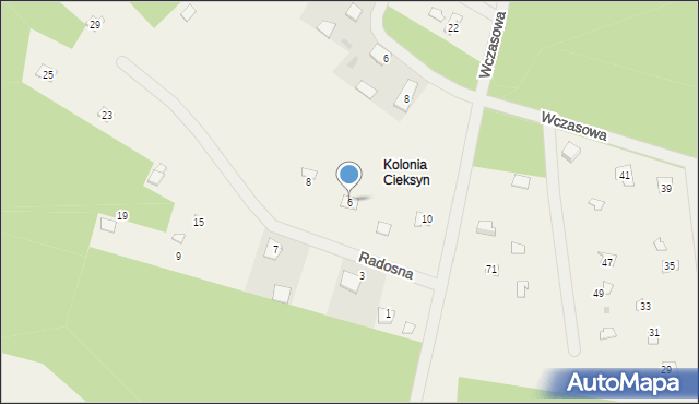 Cieksyn, Radosna, 6, mapa Cieksyn