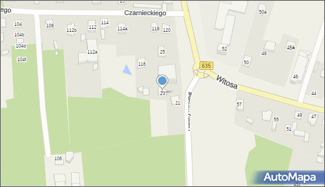 Czarna, Radzymińska, 23, mapa Czarna