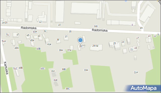 Częstochowa, Radomska, 33, mapa Częstochowy