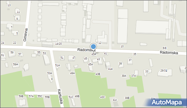 Częstochowa, Radomska, 43A, mapa Częstochowy
