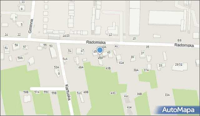 Częstochowa, Radomska, 45A, mapa Częstochowy