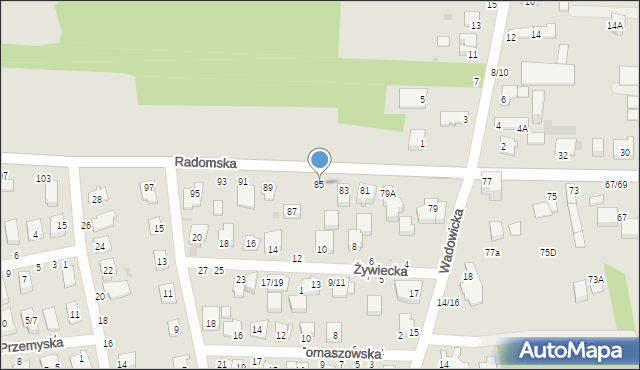 Częstochowa, Radomska, 85, mapa Częstochowy