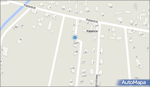 Dąbrowa Górnicza, Ratanice, 10A, mapa Dąbrowa Górnicza