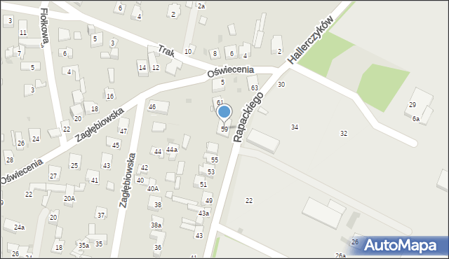 Dąbrowa Górnicza, Rapackiego Adama, 59, mapa Dąbrowa Górnicza