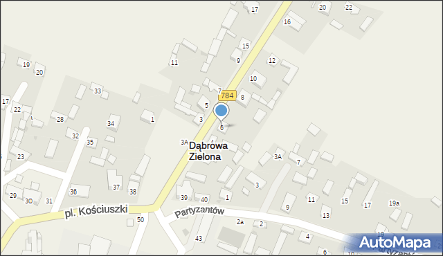 Dąbrowa Zielona, Radomszczańska, 6, mapa Dąbrowa Zielona
