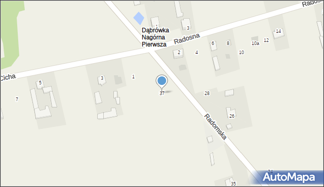 Dąbrówka Nagórna, Radomska, 37, mapa Dąbrówka Nagórna