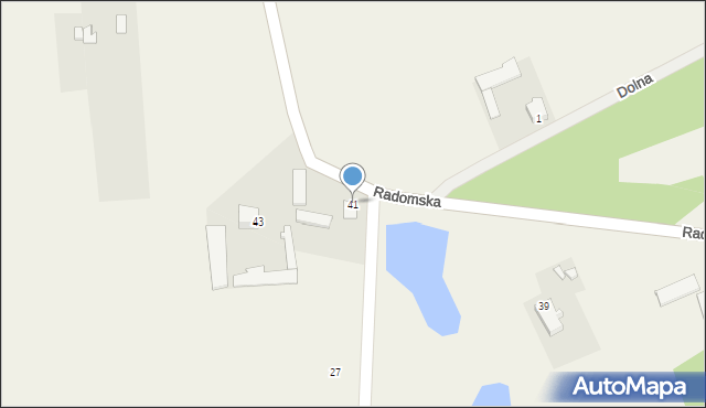 Dąbrówka Nagórna, Radomska, 41, mapa Dąbrówka Nagórna