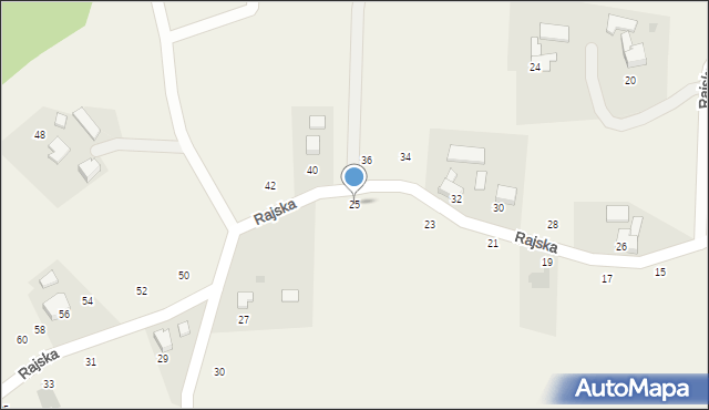 Dębowiec, Rajska, 25, mapa Dębowiec