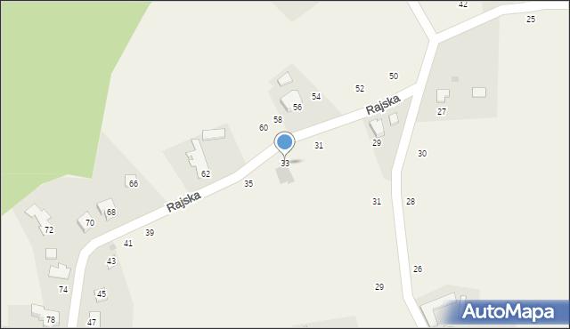 Dębowiec, Rajska, 33, mapa Dębowiec