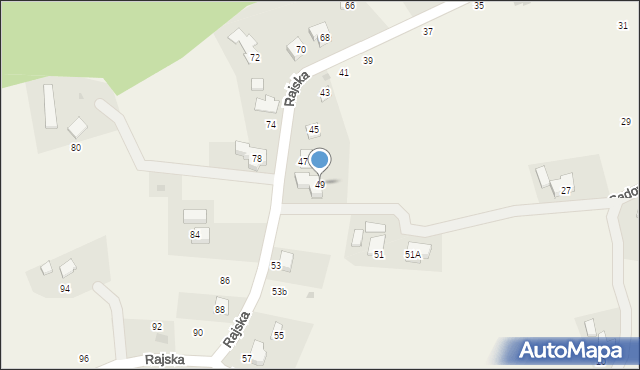 Dębowiec, Rajska, 49, mapa Dębowiec