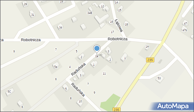 Dziemiany, Raduńska, 1a, mapa Dziemiany