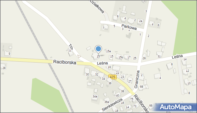 Dziergowice, Raciborska, 13, mapa Dziergowice