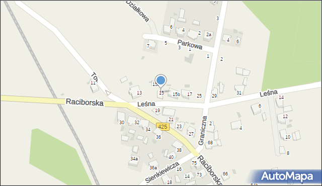 Dziergowice, Raciborska, 15, mapa Dziergowice