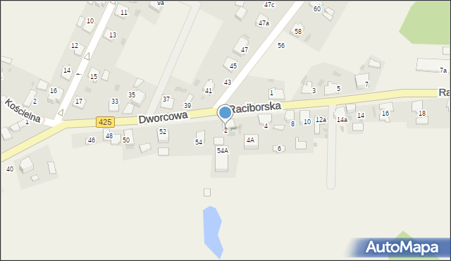Dziergowice, Raciborska, 2, mapa Dziergowice