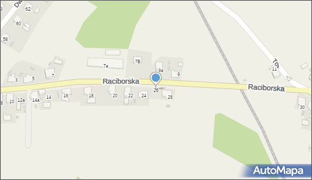 Dziergowice, Raciborska, 26, mapa Dziergowice