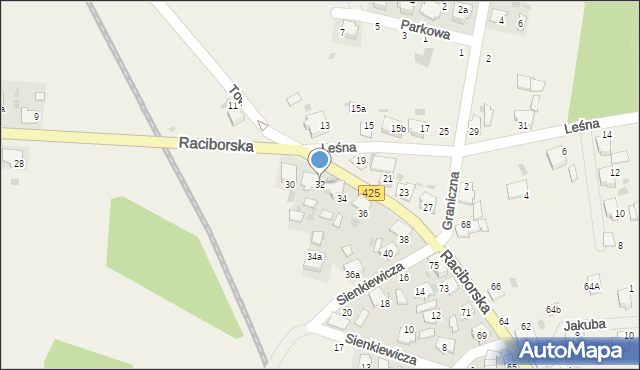 Dziergowice, Raciborska, 32, mapa Dziergowice