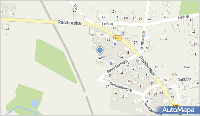 Dziergowice, Raciborska, 34a, mapa Dziergowice