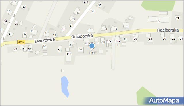 Dziergowice, Raciborska, 6, mapa Dziergowice