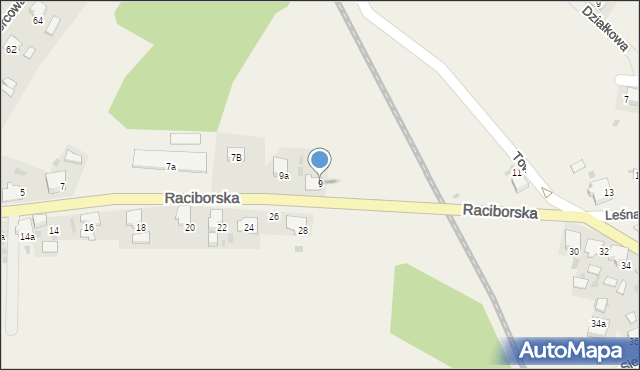 Dziergowice, Raciborska, 9, mapa Dziergowice